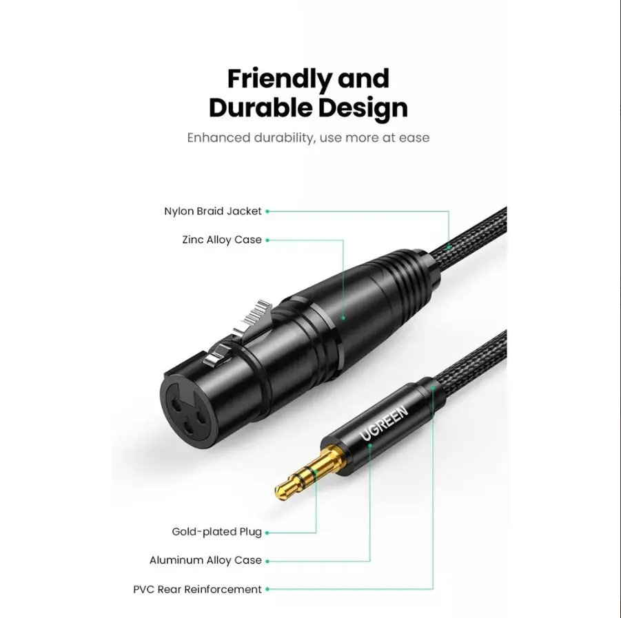 UGREEN 20763 XLR to 3.5 mm audio cable, 1 m Photo 7