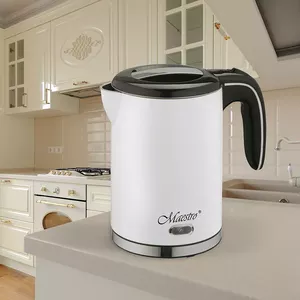 Электрочайник Maestro Feel 1.2 л 1500 Вт белый — безшнуровой, нержавеющая сталь, двухслойный