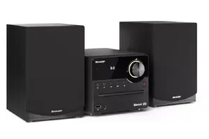 Домашняя аудиосистема Sharp XL-B512(BK) — 45 Вт, оптический проигрыватель, FM-радио, MP3, банановые клеммы, чёрный