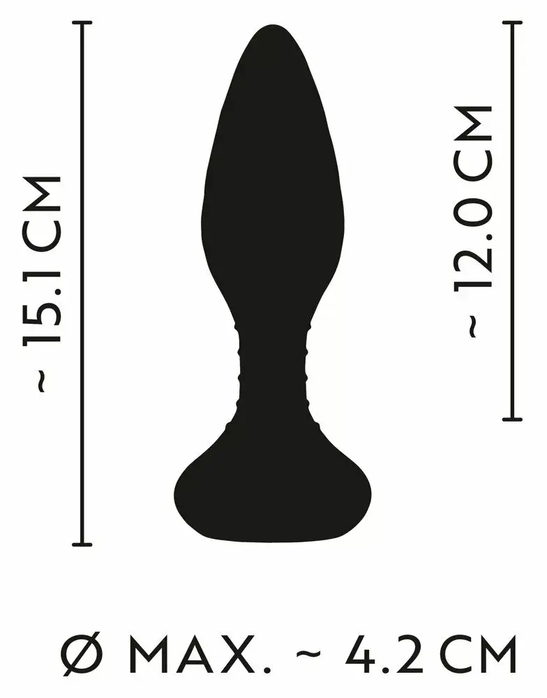 Анальная пробка ANOS Silicone Black 15.1 см Photo 9