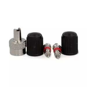 Bicycle Valve Set FISCHER 85492 — 5-piece set including 2 valve inserts