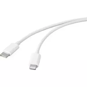 USB cable Basetech BT-2347613 USB 2.0; USB-C and Apple Lightning connectors; 1.00 m; white