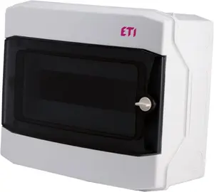 ETI ECH-12PT Surface Mounted Distribution Box, 12 Modules, IP65, Transparent Door
