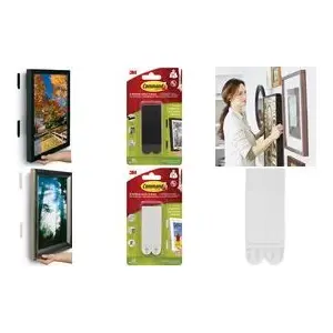 3M Command mounting strips 17206BLKFGN, black, 4 pairs, damage-free hanging adhesive strips