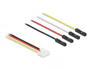 Internal power cable DELOCK 86946, 0.05 m, 4-pin to 4×1-pin connectors