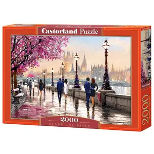 Jigsaw puzzle Castorland Along the river — 2000 pieces, city scene, width 920 mm