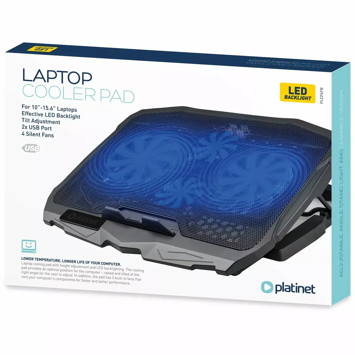 Cooling pad PLATINET PLCP4FB for laptops up to 15.6" Photo 6