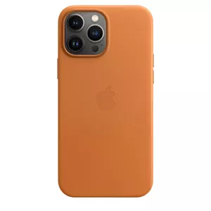 Leather Case with MagSafe for Apple iPhone 13 Pro Max — Leather, Brown/Gold, for 6.7"