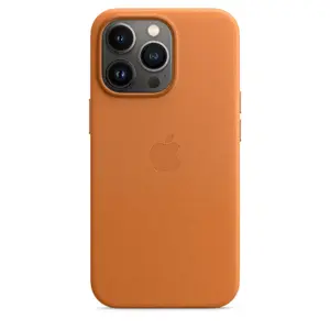 Leather MagSafe Cover for iPhone 13 Pro by Apple — Brown/Gold, for 6.1"