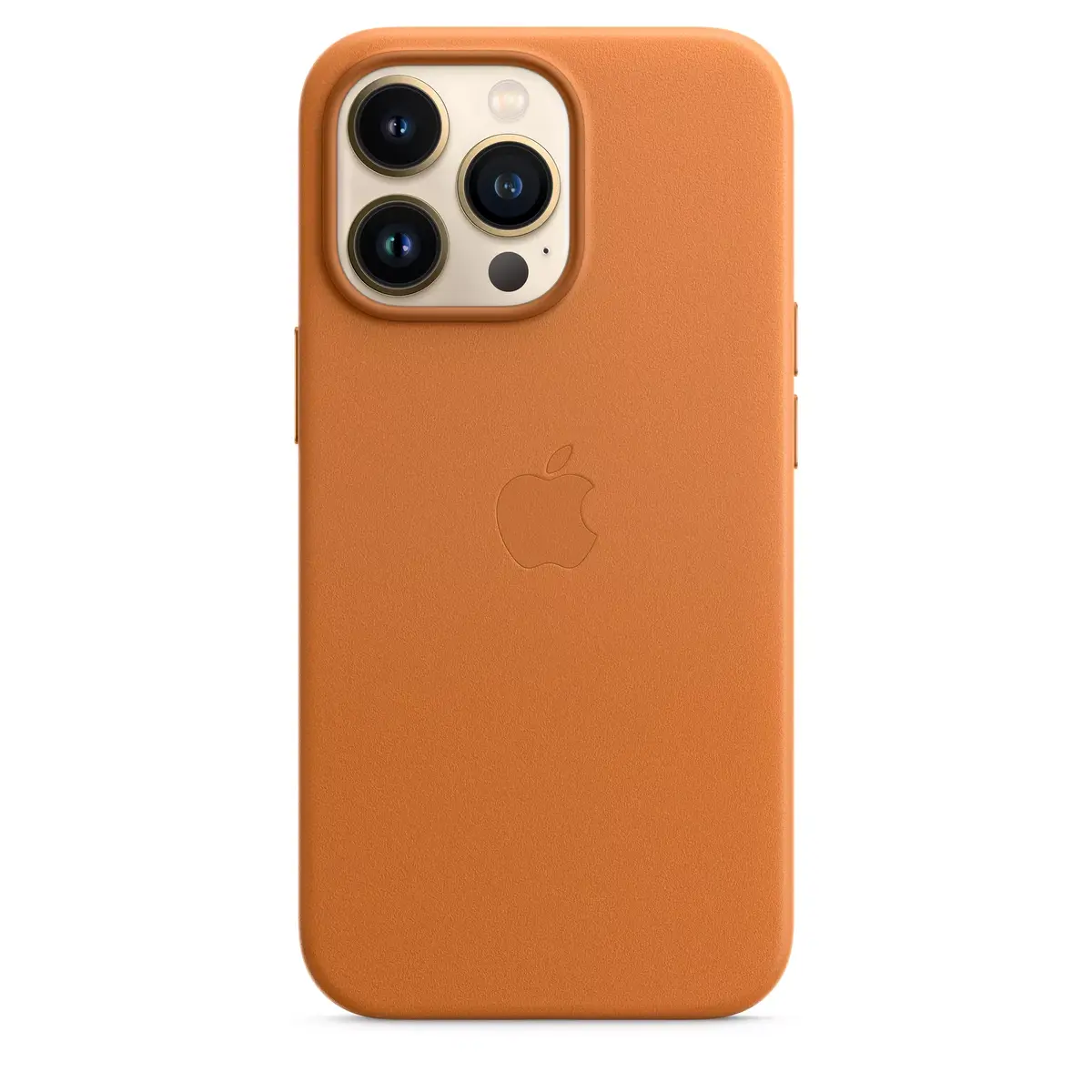 Apple iPhone 13 Pro Leather MagSafe Cover — Brown/Gold Photo 3
