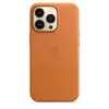 Apple iPhone 13 Pro Leather MagSafe Cover — Brown/Gold Photo 3