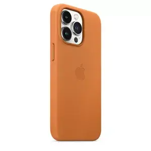 Apple iPhone 13 Pro Leather MagSafe Cover — Brown/Gold Photo 5