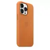 Apple iPhone 13 Pro Leather MagSafe Cover — Brown/Gold Photo 5