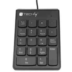 Numeric Keypad TECHLY Mini 18-key USB wired, 1.3 m cable, black