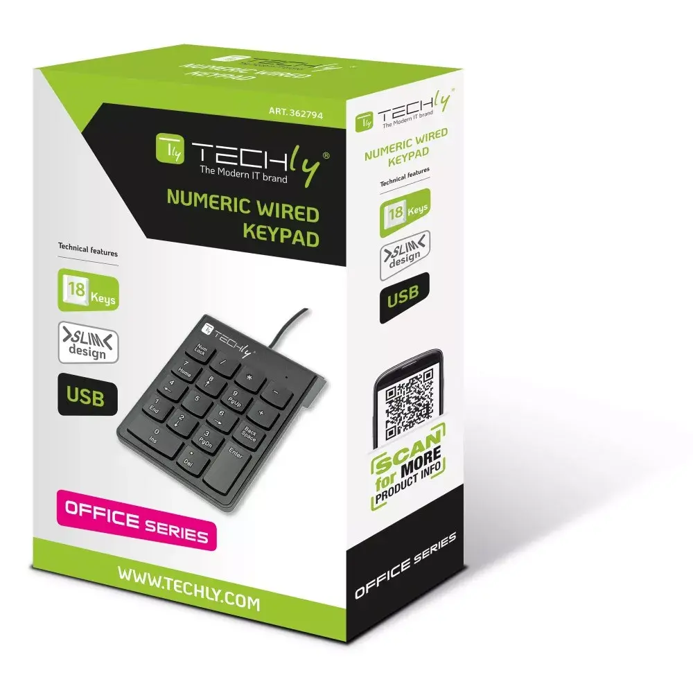 TECHLY Mini numeric keypad 18-key USB Photo 2