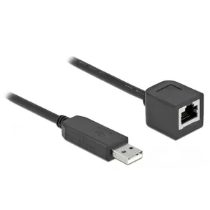 Serial Connection Cable DeLOCK 64163 USB 2.0 Type-A to RS-232 RJ45 50 cm black