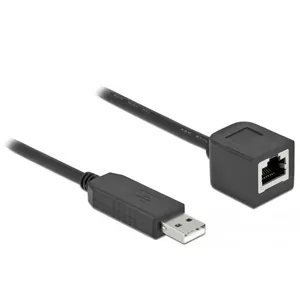 Serial Connection Cable DeLOCK 64162 USB 2.0 Type-A to RS-232 RJ45 25 cm black