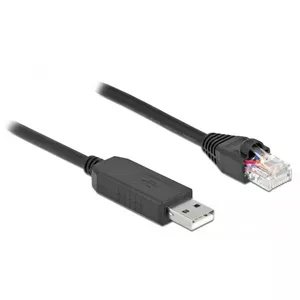 Serial Connection Cable DeLOCK 64161 USB 2.0 Type-A to RS-232 RJ45 2m Black