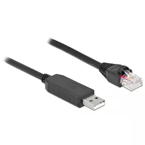 Serial Connection Cable DeLOCK 64159 USB Type-A to RS-232 RJ45 0.5m Black