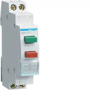 Двойной кнопочный выключатель Hager SVN371 16A 2НО зелено-красный