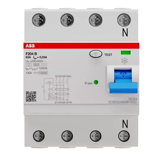 Дифференциальный выключатель ABB F204 B-63/0.03 Photo 2