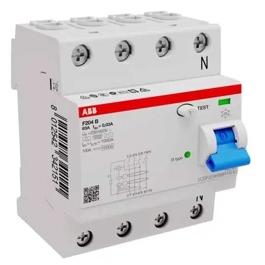 Дифференциальный выключатель ABB F204 B-63/0.03 Photo 3