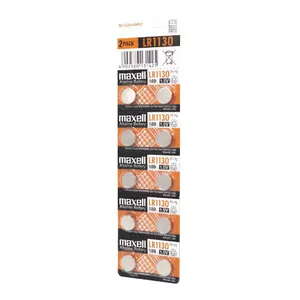 Vienreizlietojama sārmainā pogbaterija MAXELL LR1130 1,5 V, 10 gab., augstums 3,1 mm, diametrs 11,6 mm