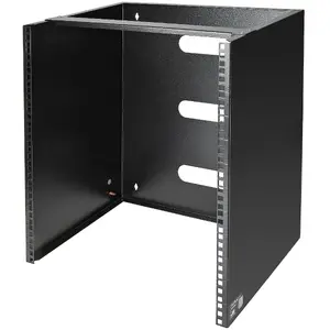 StarTech WALLMNT12 12U Wall Mount Network Rack 14 Inch Deep Low Profile 19 Inch Patch Panel Bracket for Shallow Server and IT Equipment Black