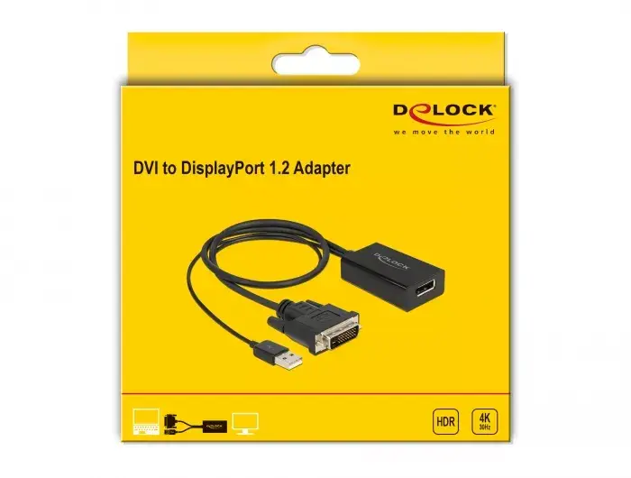 Adapteris DVI male uz DisplayPort 1.2 female DeLOCK 63189 Photo 2