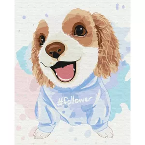 Picture Paint it ! Painting by numbers Friendly little dog