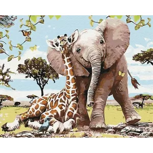 Picture Paint it! Painting by numbers Safari friends