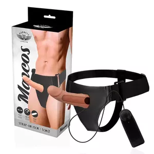 Strap-on Harness Attraction ar tukšām rāmisvietām un 15 cm vibrātoru (Ø 5 cm) D-224939