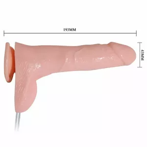Vibrator BAILE Silicone Black — waterproof silicone vibrator with ejaculation function, 0.41 kg