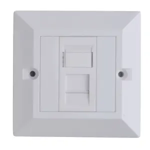 Lanview LVN126188UK Single Gang UK CAT6 Faceplate Outlet Box White