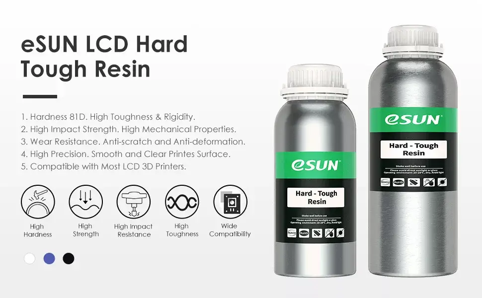 eSun Hard Tough Grey 1 кг 405 нм 3D смола Photo 2