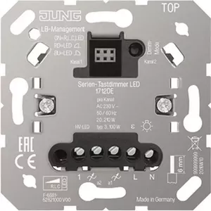 Wall-mounted series push-button dimmer jung 1712DE — series dimmer for lighting control (model 1712DE)