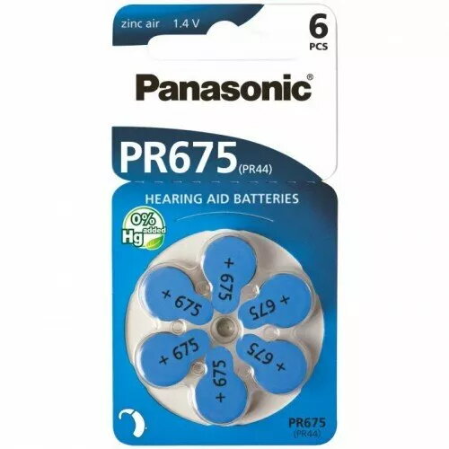 Baterijas dzirdes aparātiem Panasonic Zn-Air izmērs