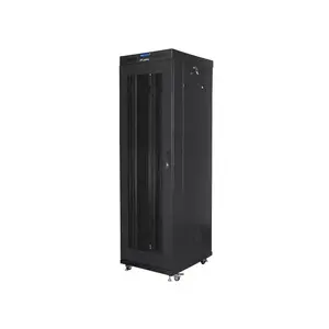 Шкаф стоечный LANBERG FF01-6842-23BL 42U напольный, 2127.5×600×800 мм, IP20, замок с ключом, роликовые опоры