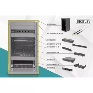 Digitus DN-10-SET-3-B statnis 12U Pie sienas stiprināms statīvs Melns