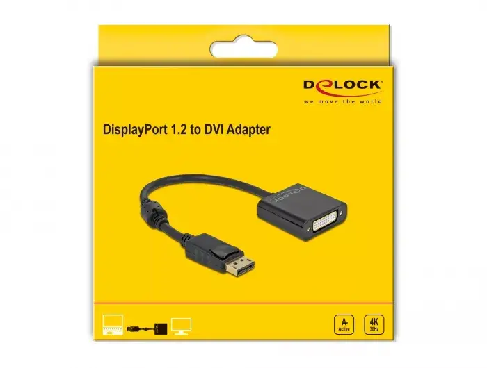 Adapteris DisplayPort 1.2 male uz DVI female 4K Active DeLOCK Photo 2
