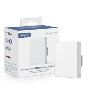 Aqara WS-EUK03 Dual Smart Light Switch with Neutral Conductor White Polycarbonate