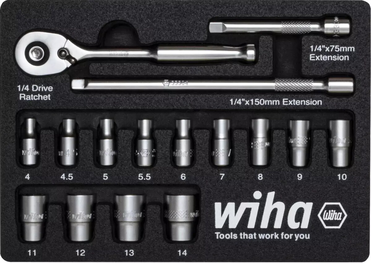 Wiha 44683 16 daļu 1/4" ārējā