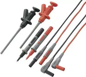 Voltcraft MS-6 Safety Test Lead Set, 4 mm Lamella Plug to Test Probe, 1.20 m, Black and Red