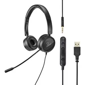 Austiņas Renkforce RF-HS-360 USB Stereo Uz Ausīm Melnas