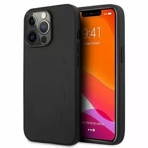 Кожаный задний чехол Mercedes-AMG AMHCP13XDOLBK для Apple iPhone 13 Pro Max — черный