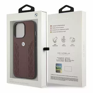 BMW BMHCP13SRSPPR Leather Back Case For Apple iPhone 13 Mini Red