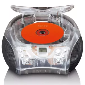 Pārnēsājams radio CD atskaņotājs Lenco SCD-24TR — FM, 4 W jauda, LCD, teleskopiskā antena, AC/DC, 6×C
