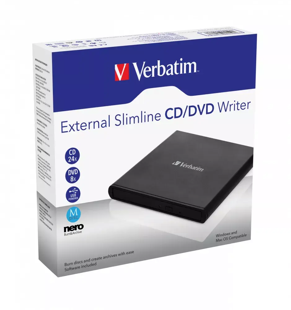 Ārējais Slimline CD/DVD rakstītājs Verbatim 53504V Photo 3