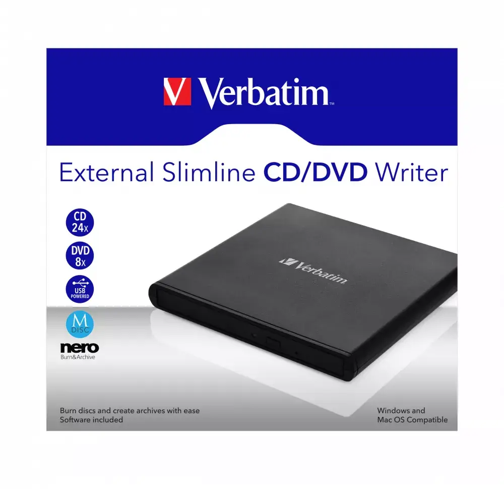 Ārējais Slimline CD/DVD rakstītājs Verbatim 53504V Photo 4