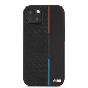 BMW Коллекция M BMHCP13STRTBK Back Case Кожанный Чехол для телефона Apple iPhone 13 Mini Черный